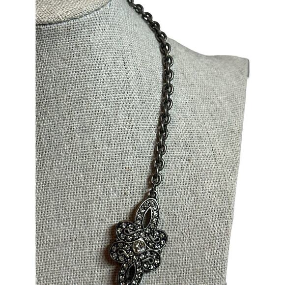 Touchstone Crystal by Swarovski Choker Necklace Jewelry Boho 8" Drop Rhinestones - Picture 5 of 7